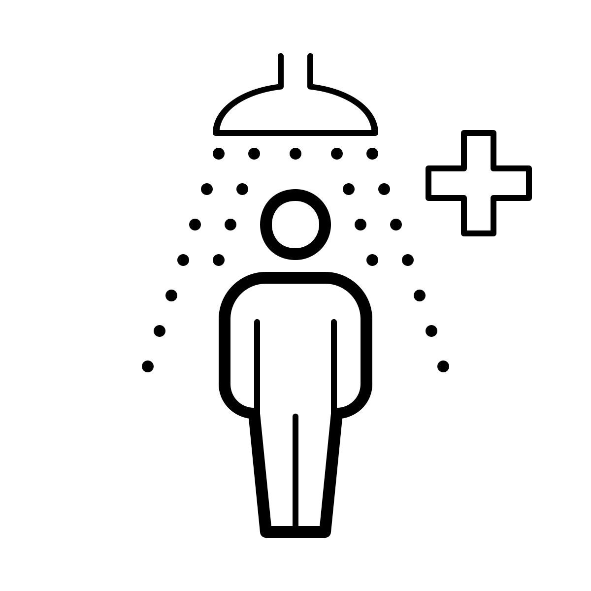 outline hand drawn style 安全淋浴 icon