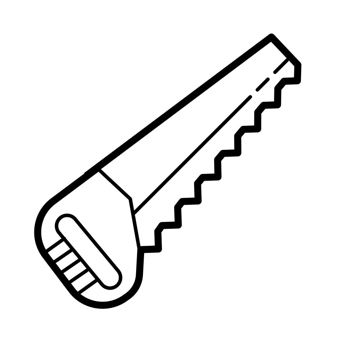 outline hand drawn style saw icon