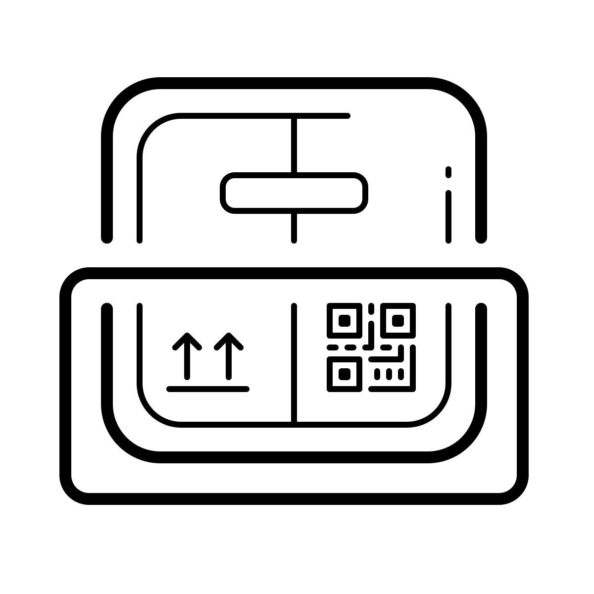 outline hand drawn style lagerbestand prüfen icon