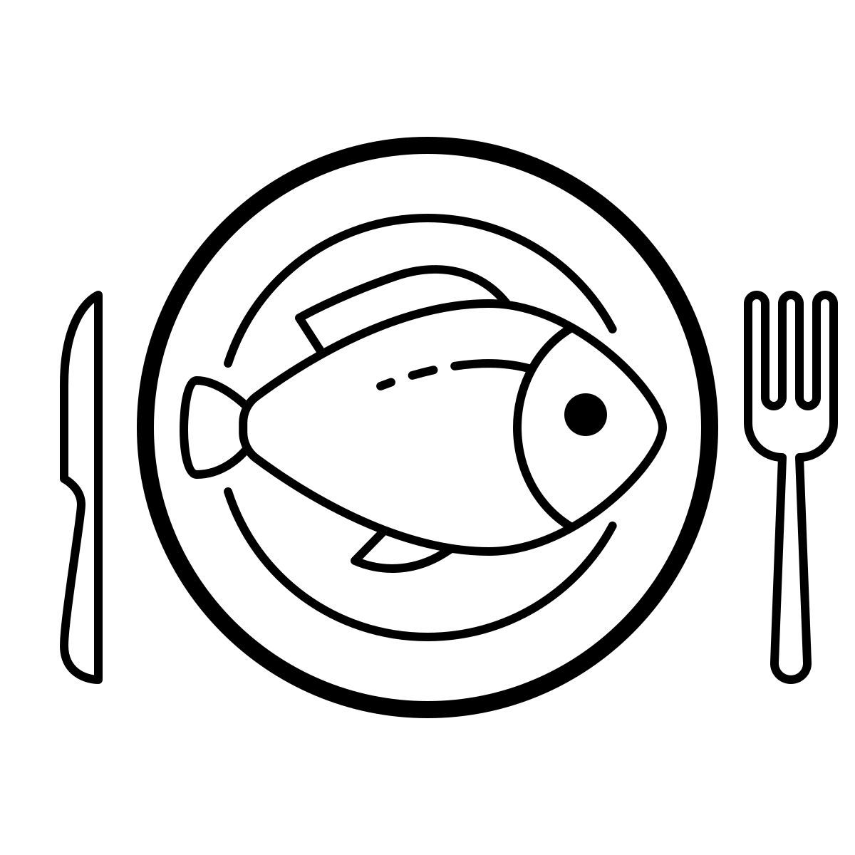 outline hand drawn style 海鲜 icon