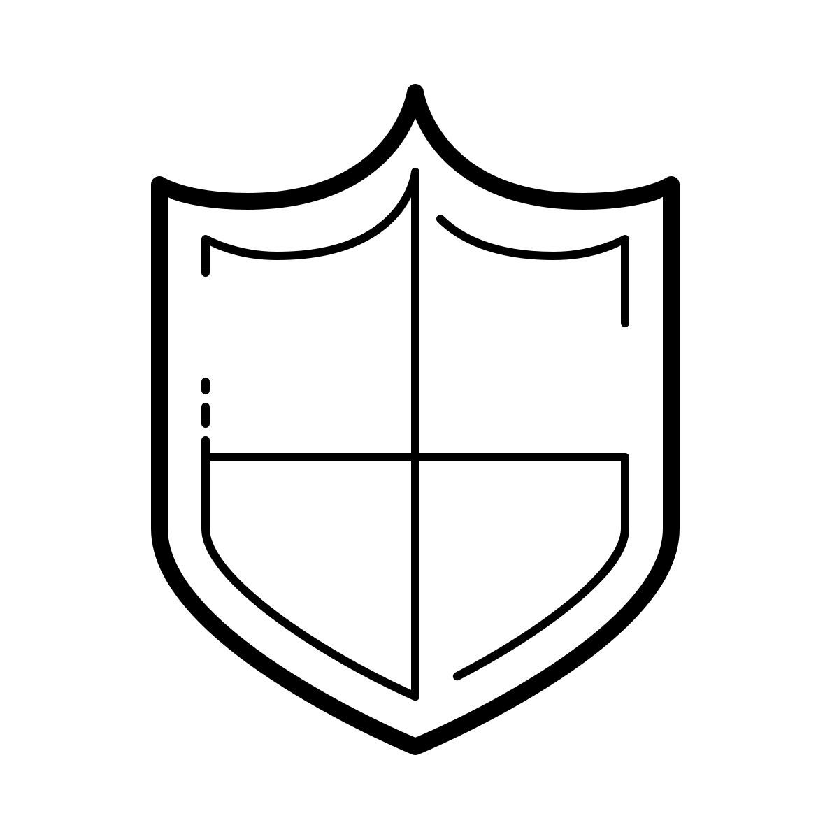 outline hand drawn style security shield icon