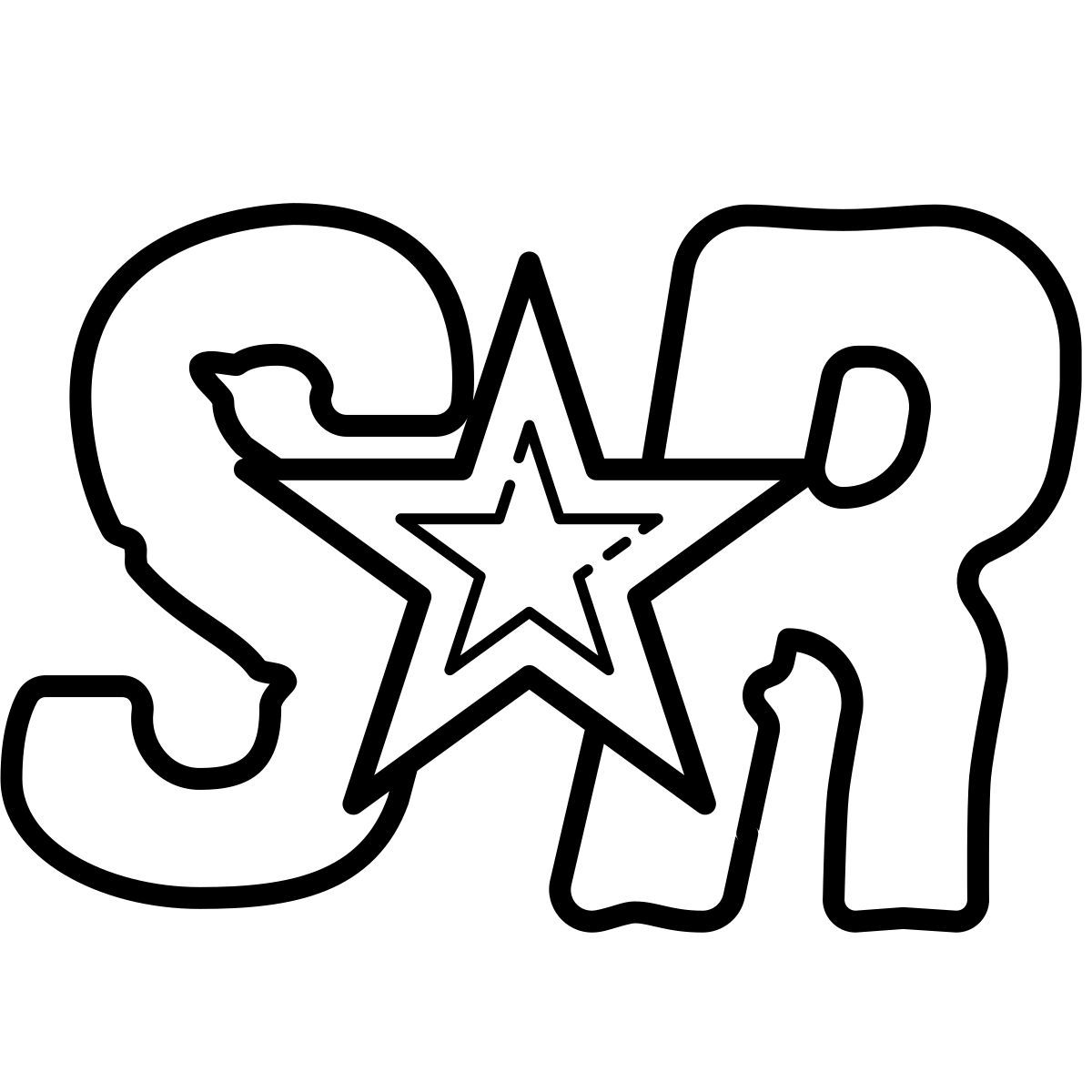 outline hand drawn style snowrunner icon