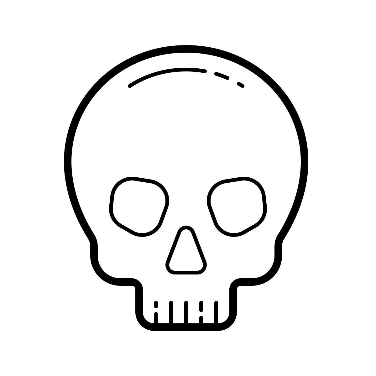 outline hand drawn style esqueleto icon