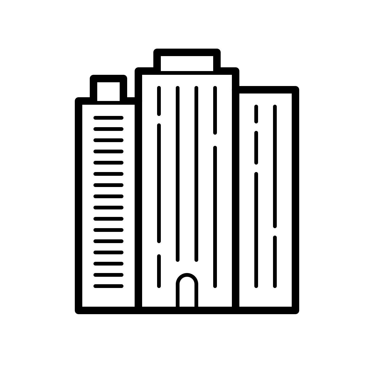 outline hand drawn style rascacielos icon