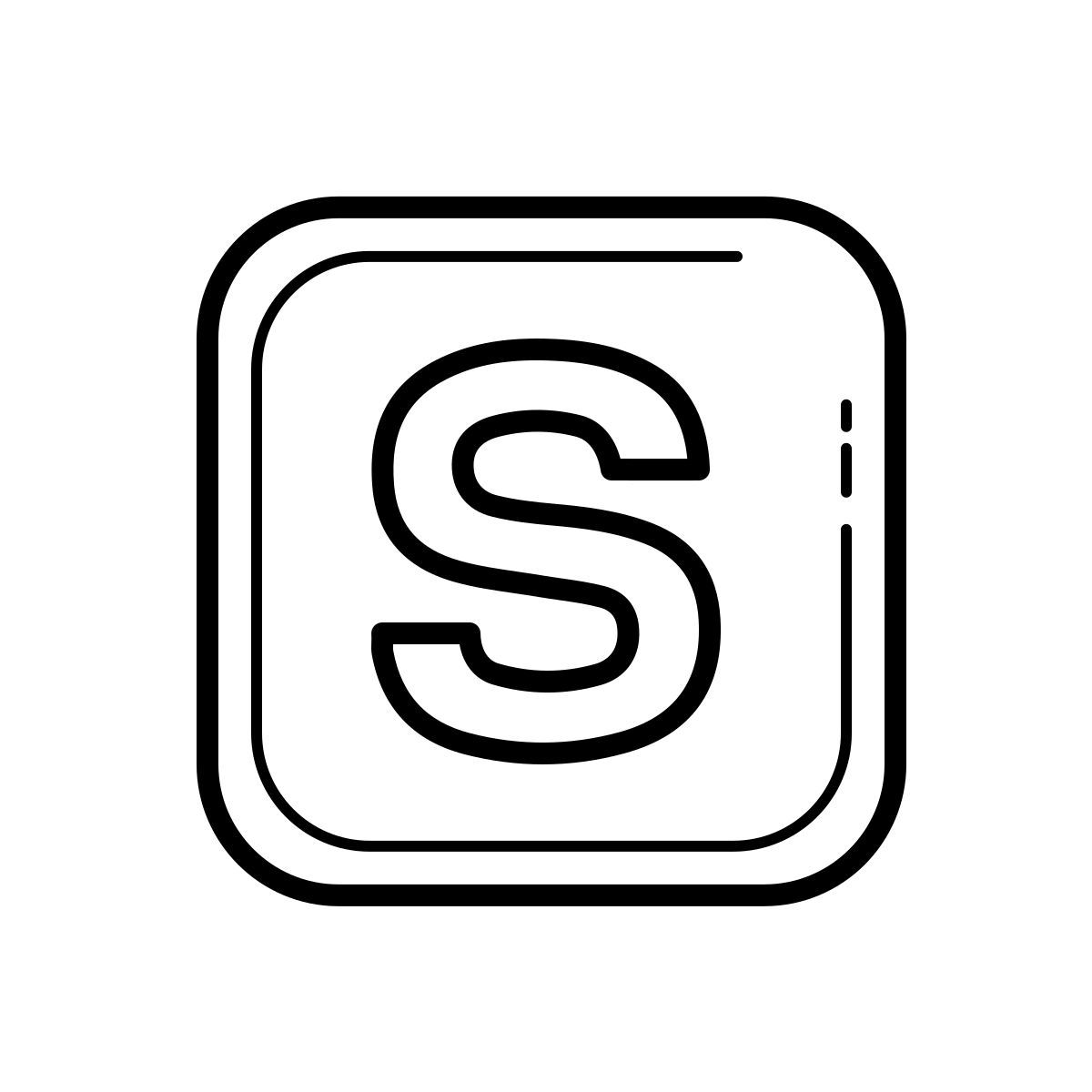 outline hand drawn style lamellen icon