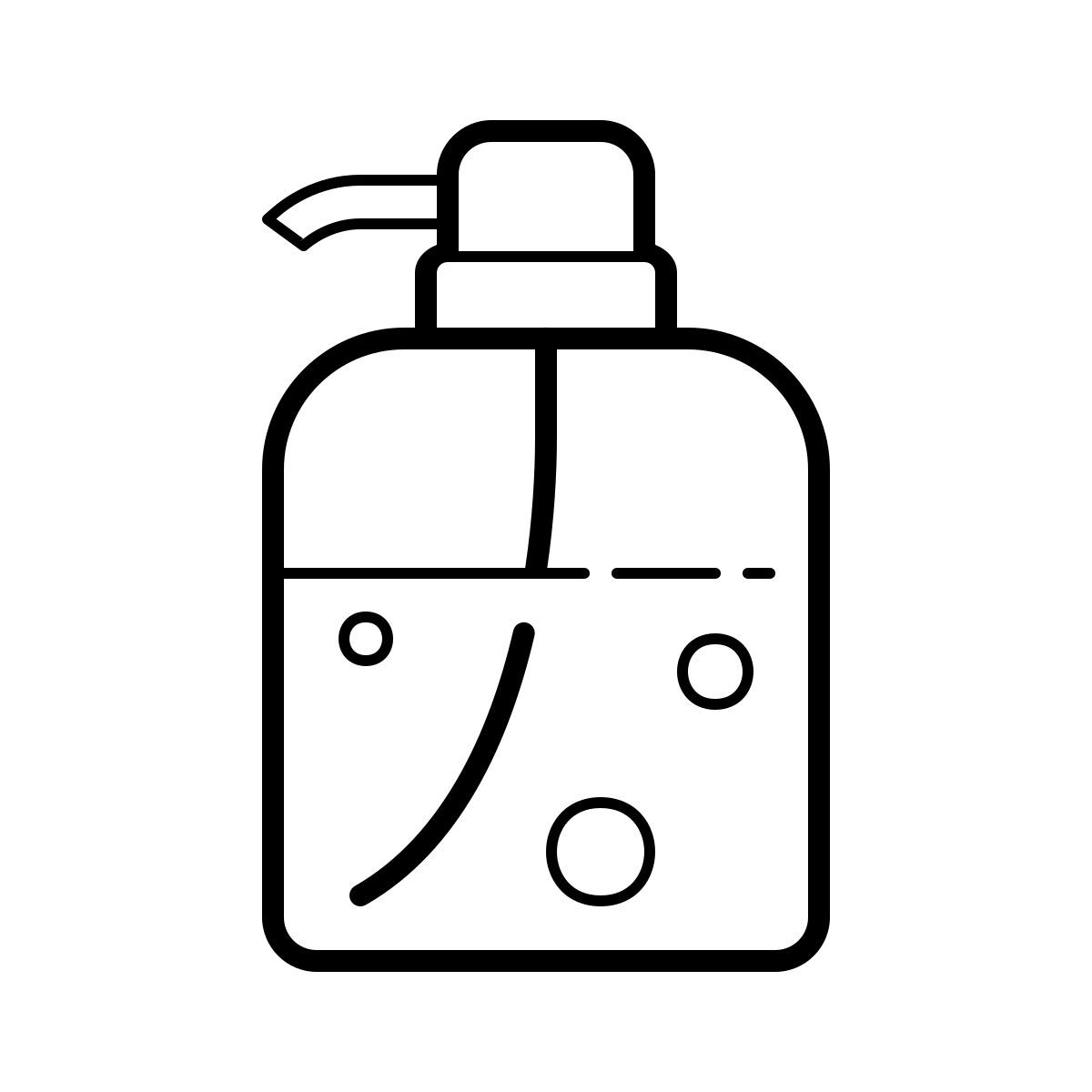 outline hand drawn style 皂液器 icon
