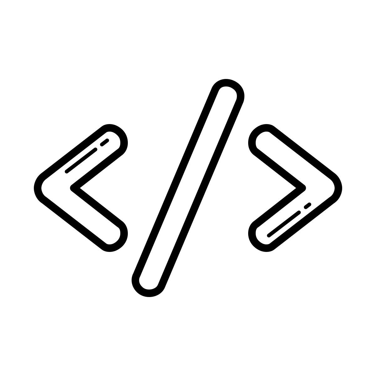 outline hand drawn style quellcode icon