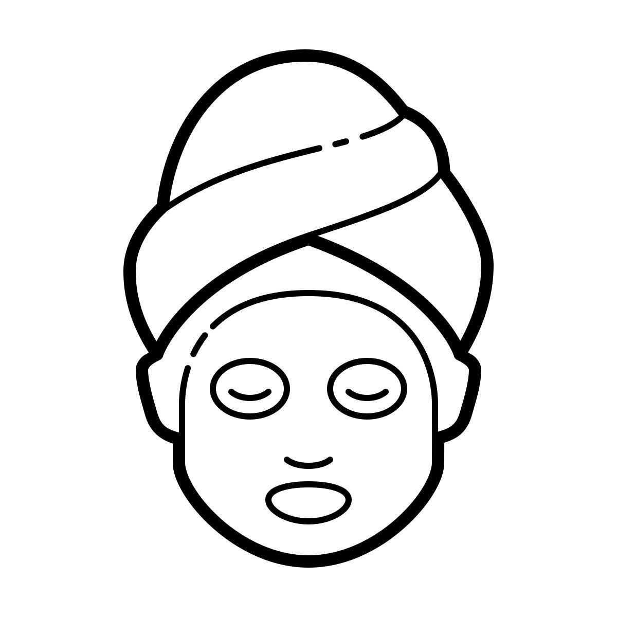 outline hand drawn style spa mask icon