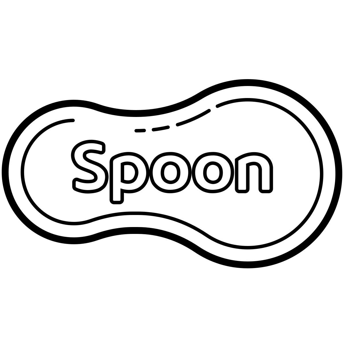 outline hand drawn style 숟가락 로고 icon