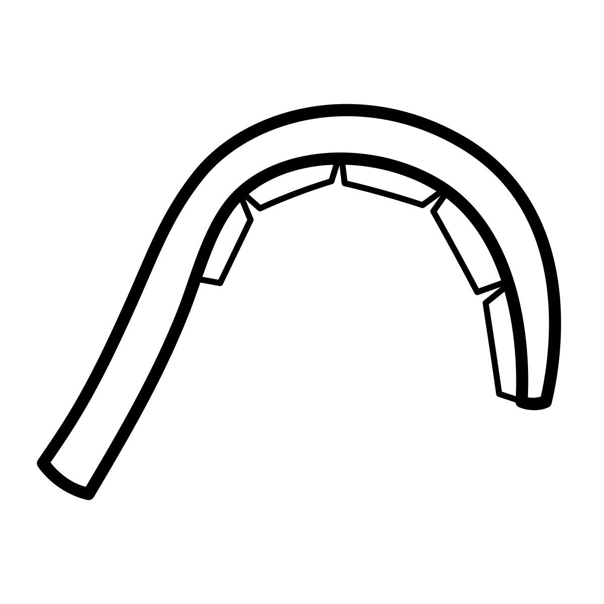 outline hand drawn style faucille de pierre icon