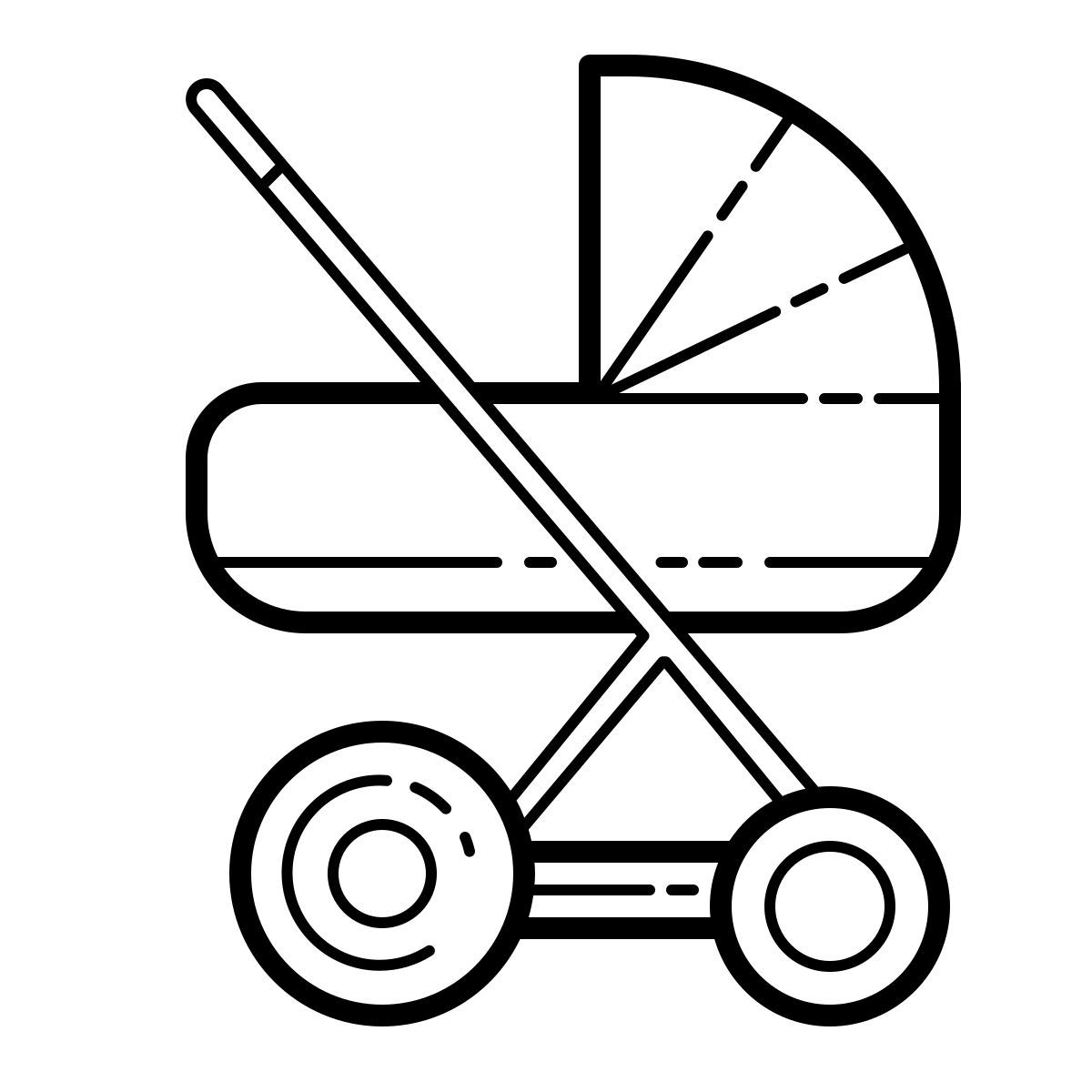 outline hand drawn style coche de niño icon
