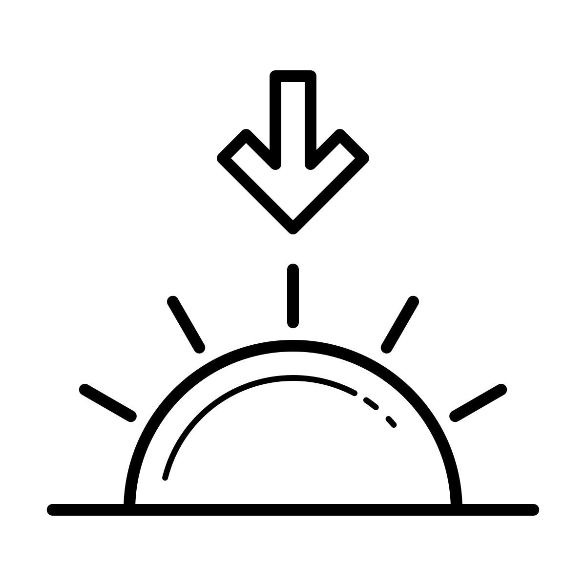 outline hand drawn style sonnenuntergang icon