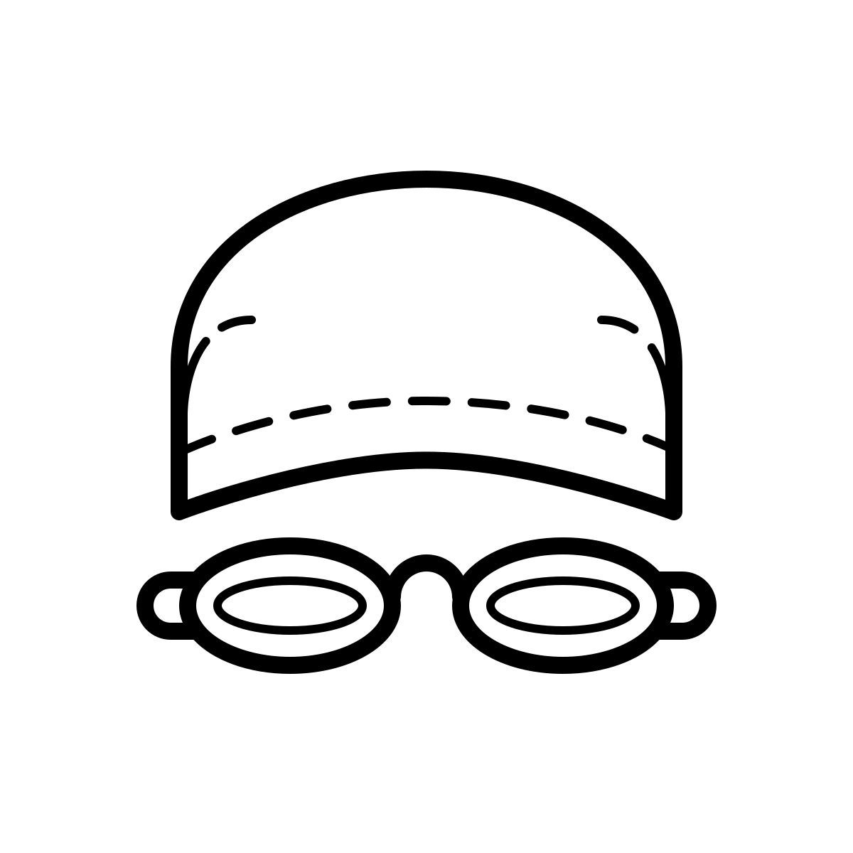 outline hand drawn style cuffia da nuoto icon