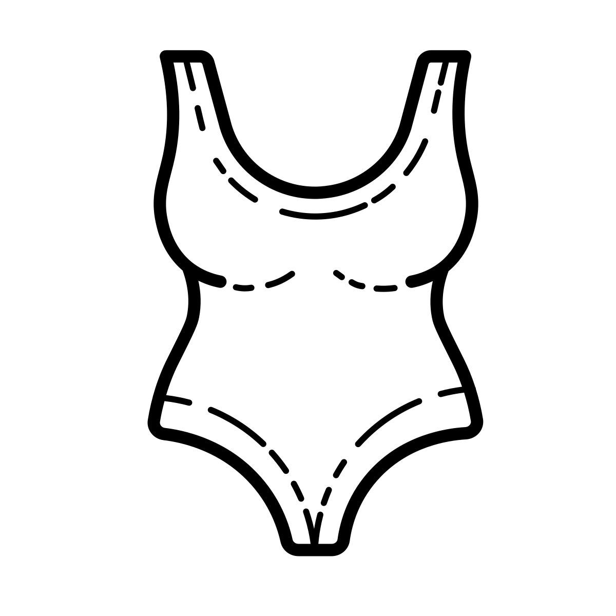 outline hand drawn style swimming suit icon