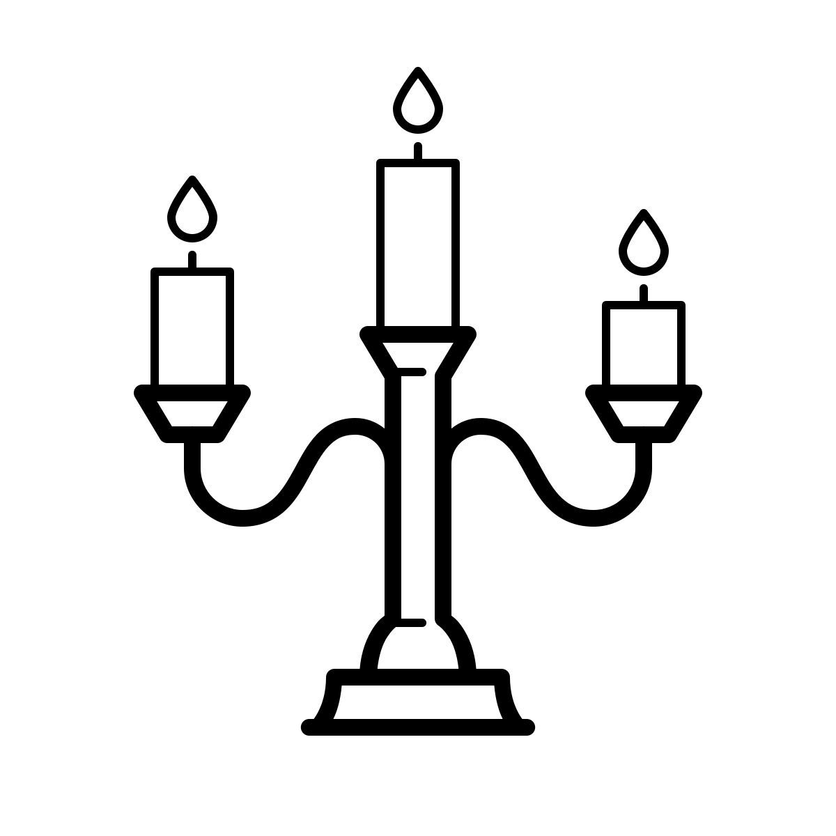 outline hand drawn style candelabra icon
