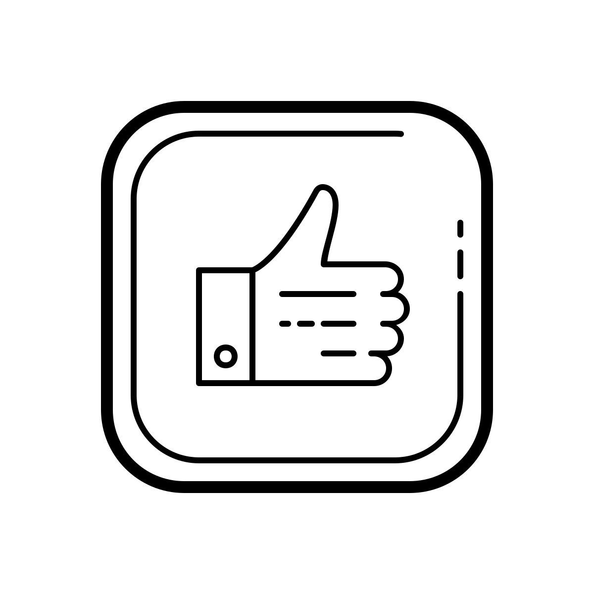 outline hand drawn style pouce en l'air icon