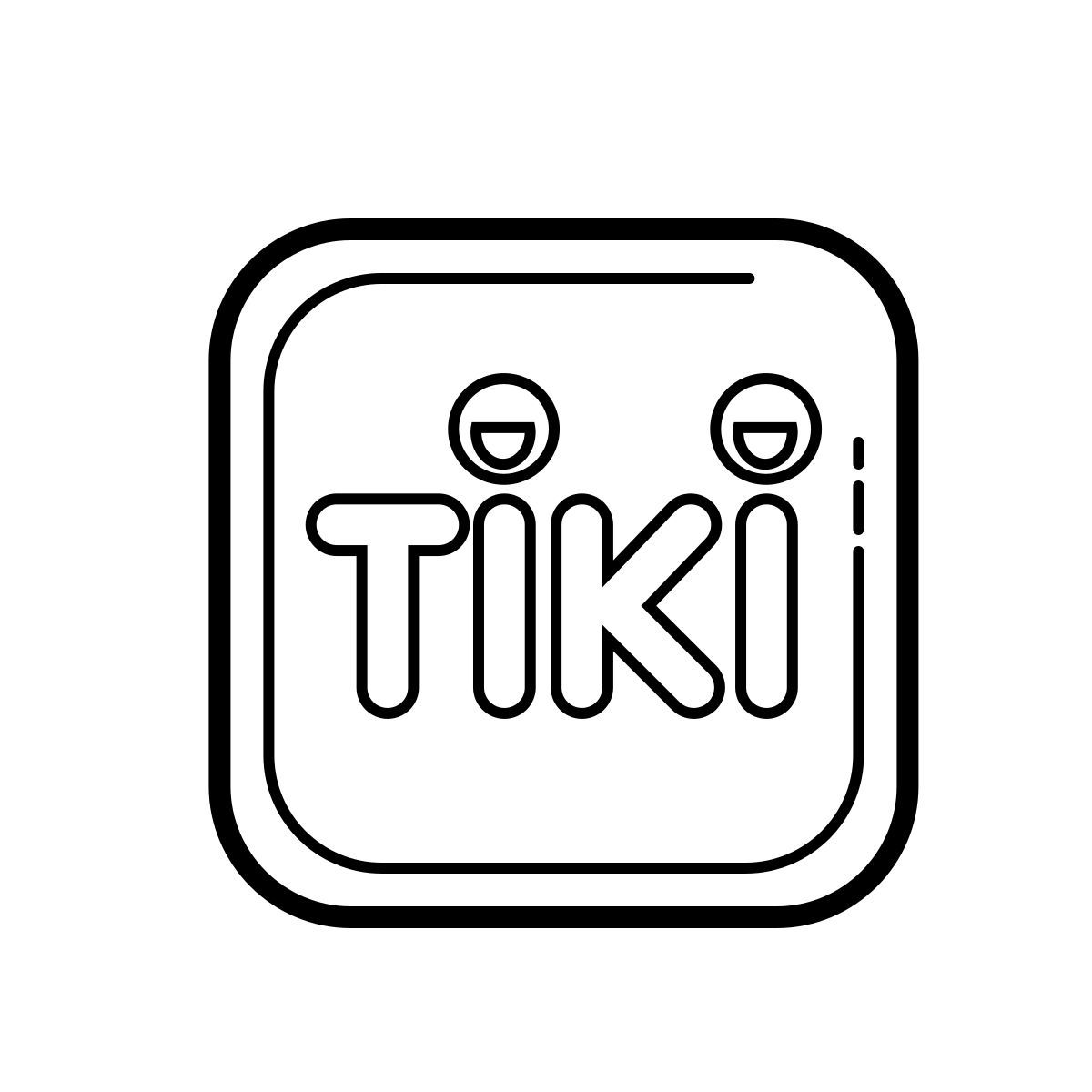 outline hand drawn style tiki icon