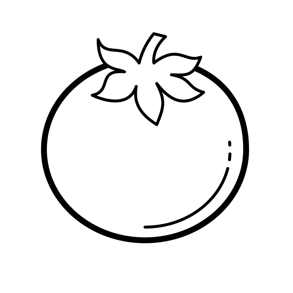 outline hand drawn style tomate icon