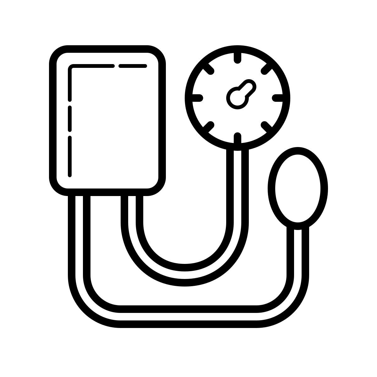 outline hand drawn style 혈압계 icon