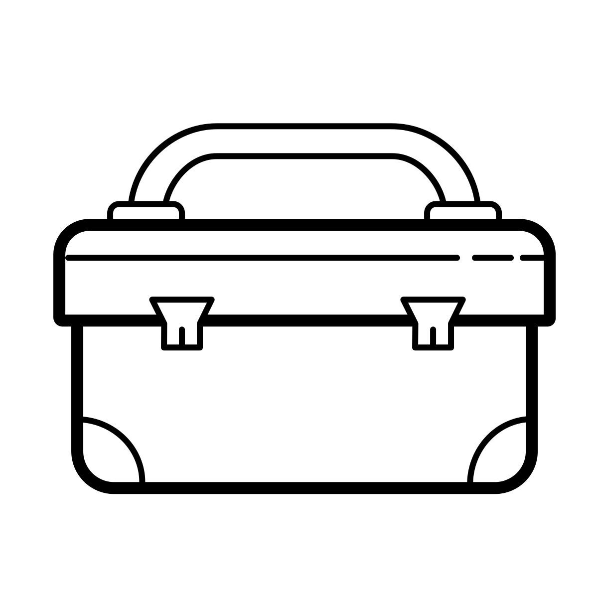outline hand drawn style toolbox icon