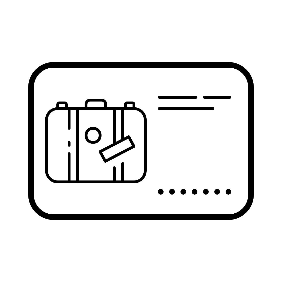 outline hand drawn style tarjeta de viaje icon