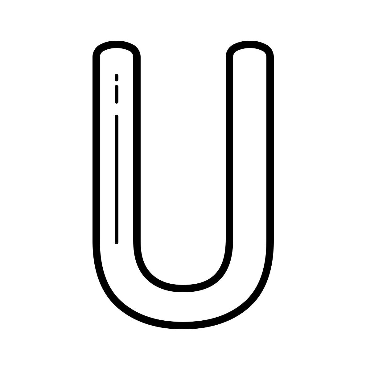 outline hand drawn style u icon