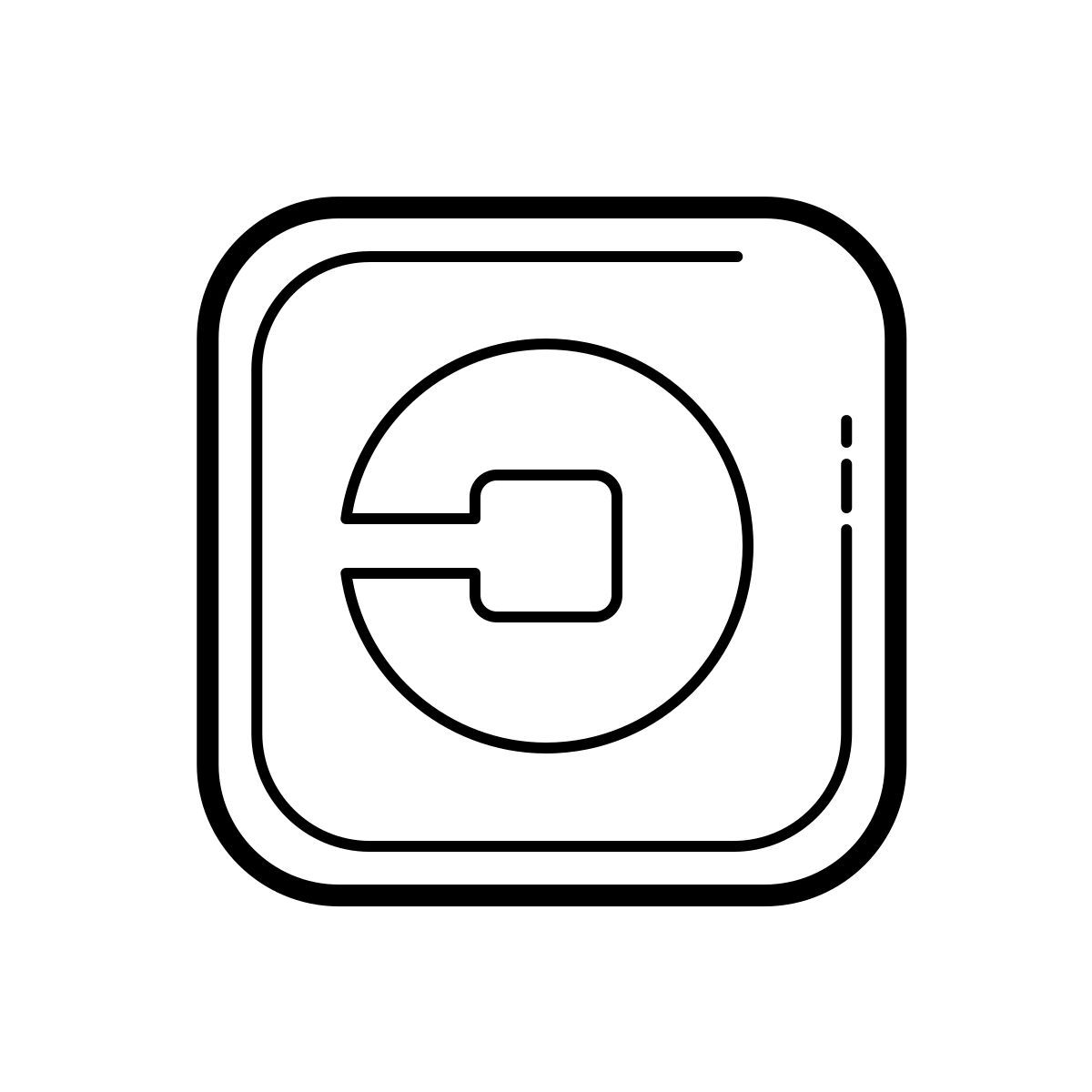 outline hand drawn style uber icon