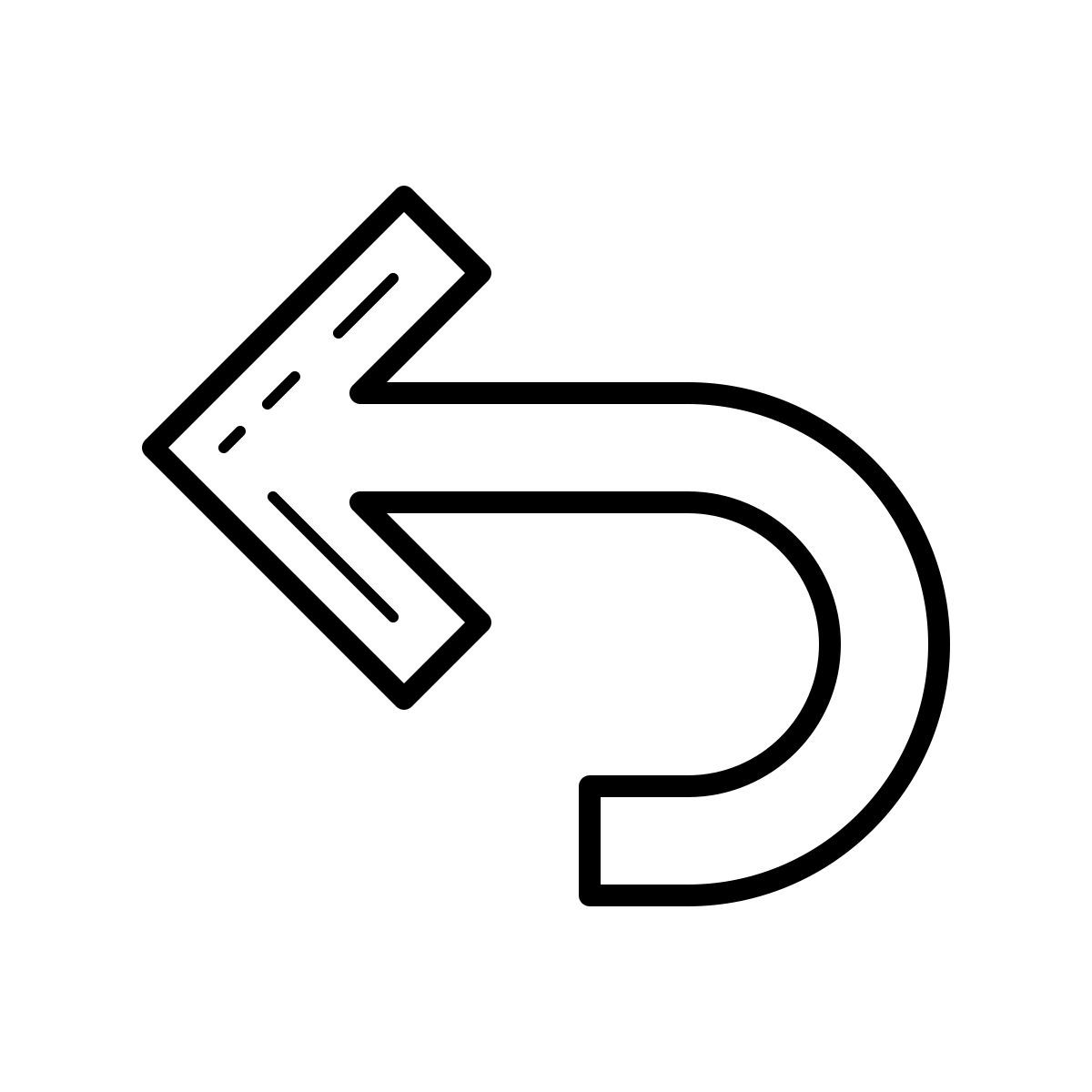 outline hand drawn style 撤销 icon