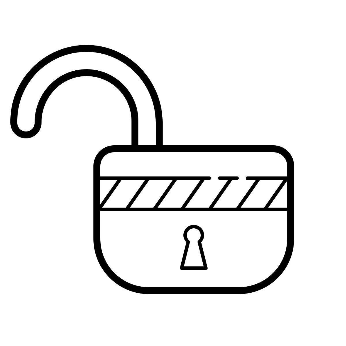 outline hand drawn style 잠금 해제 icon