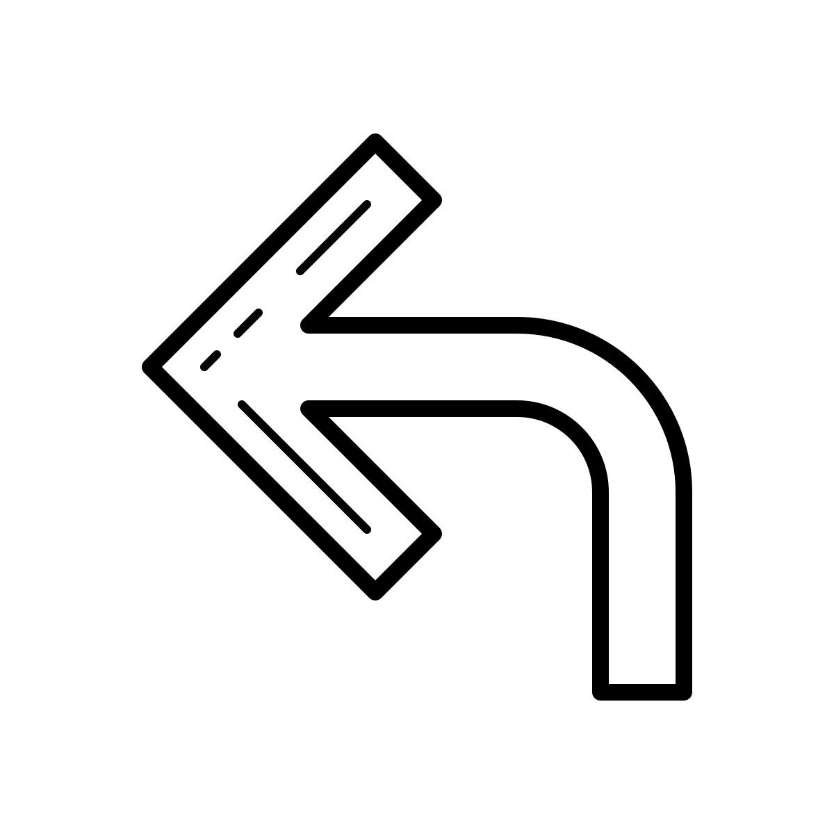 outline hand drawn style up left icon