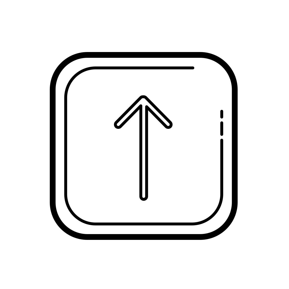 outline hand drawn style 方框向上 icon