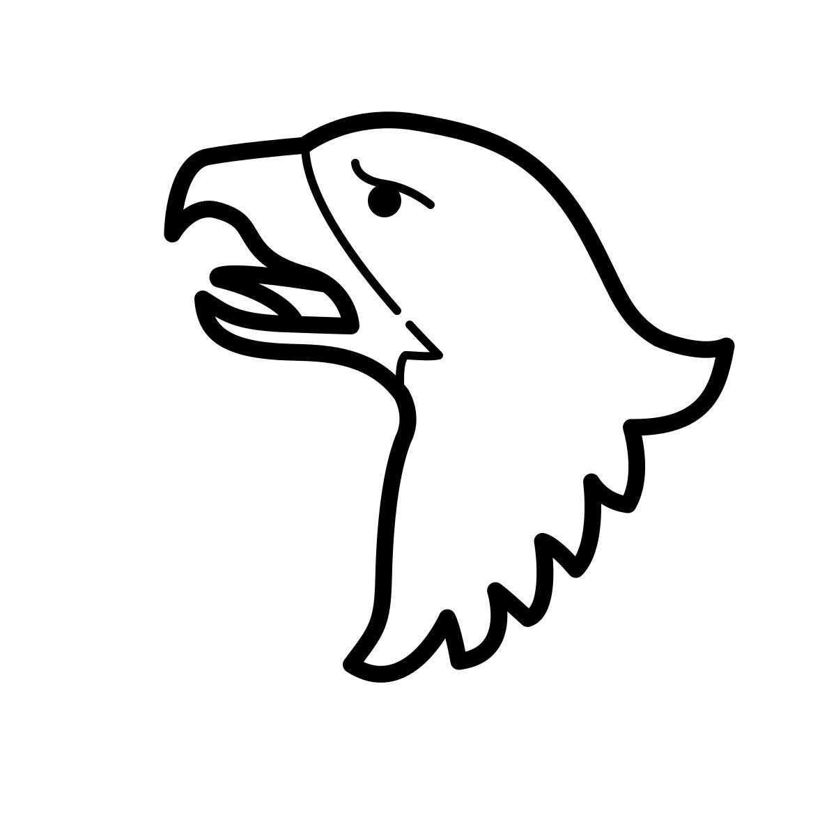 outline hand drawn style eagle icon