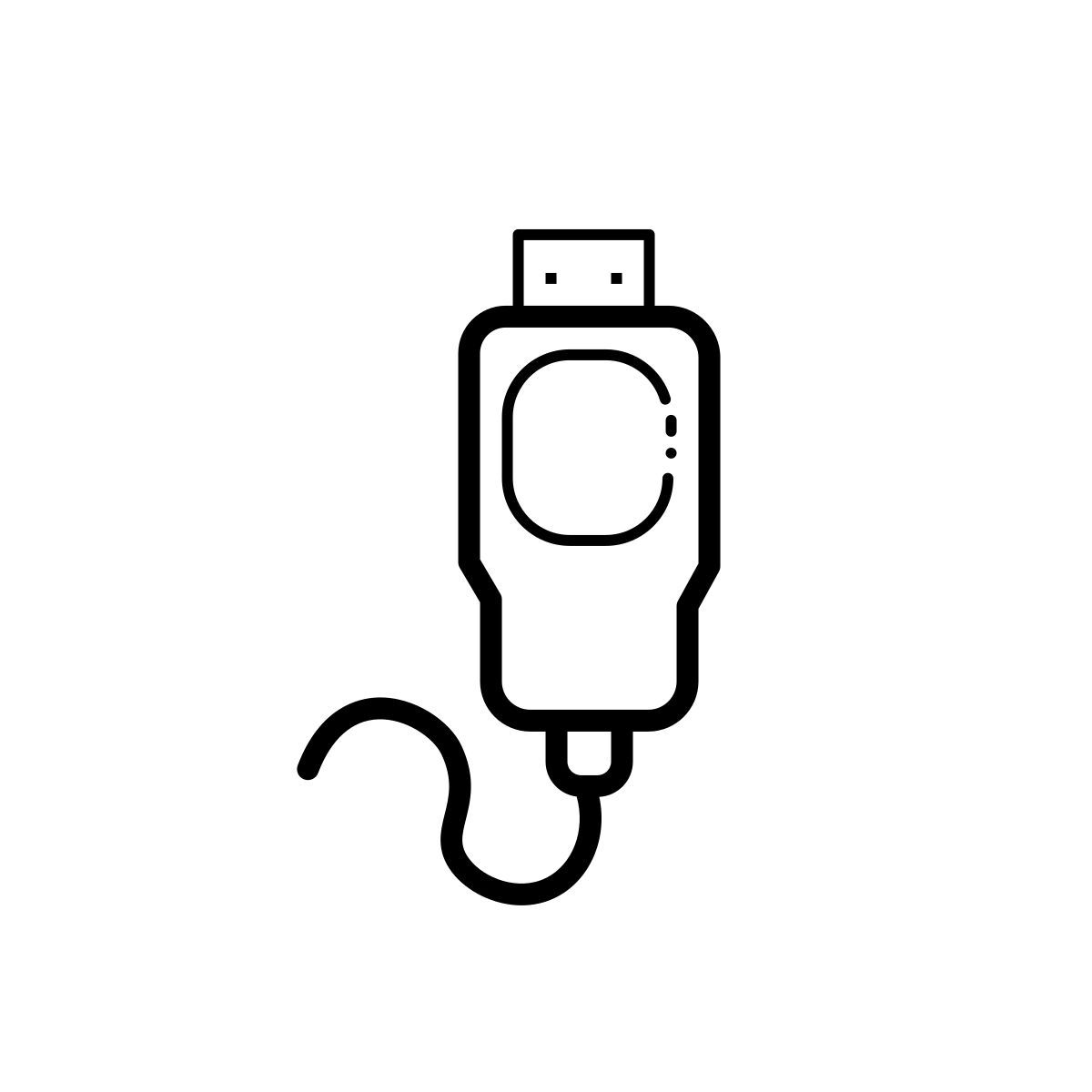 outline hand drawn style usb 2 icon