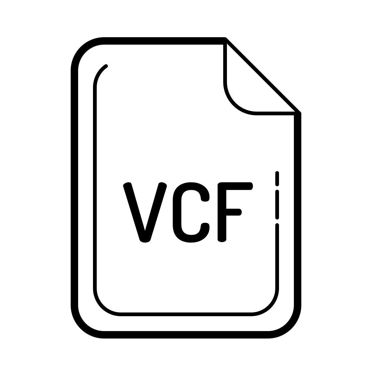 outline hand drawn style vcf icon