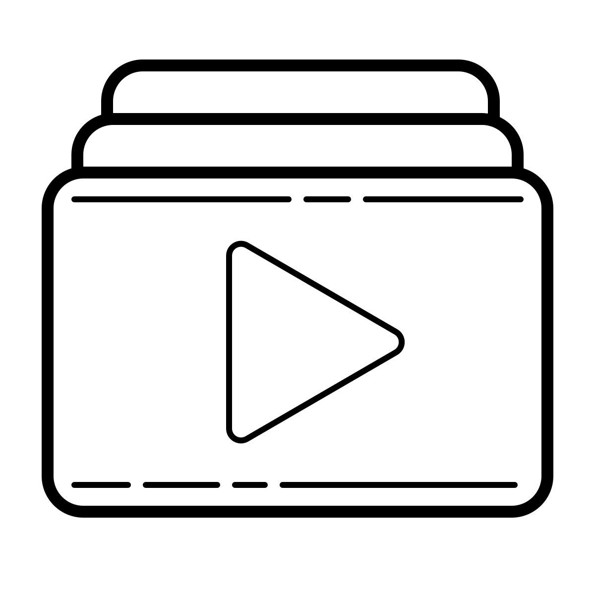 outline hand drawn style liste de lecture vidéo icon