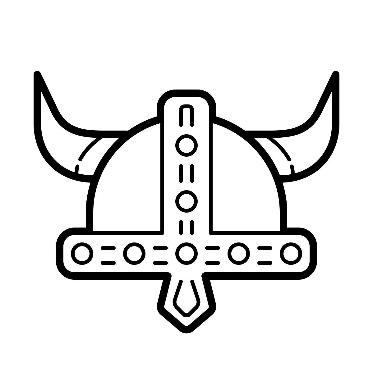 outline hand drawn style casco de vikingo icon