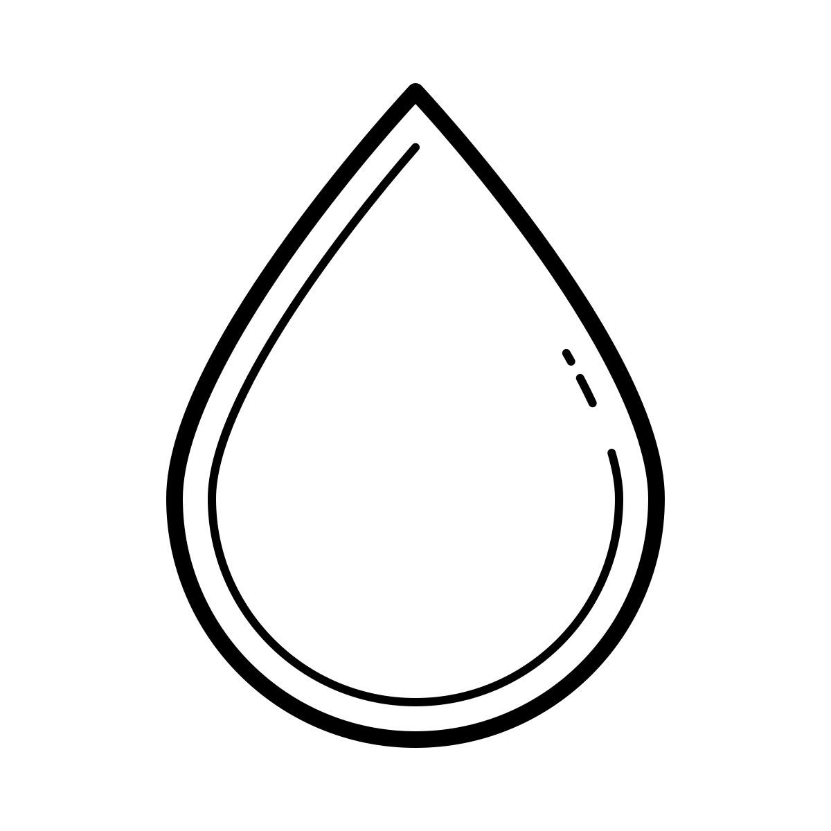 outline hand drawn style 水滴 icon