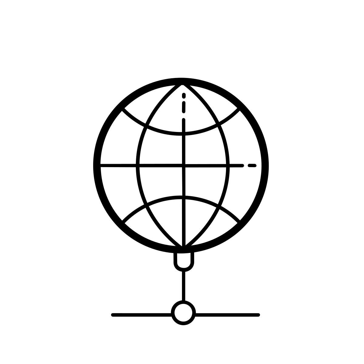 outline hand drawn style globe network icon