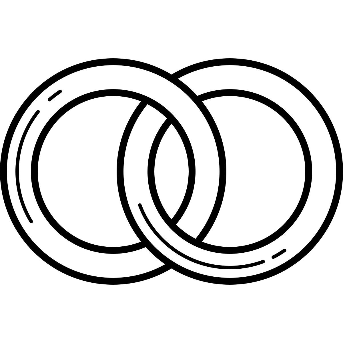 outline hand drawn style 结婚戒指 icon