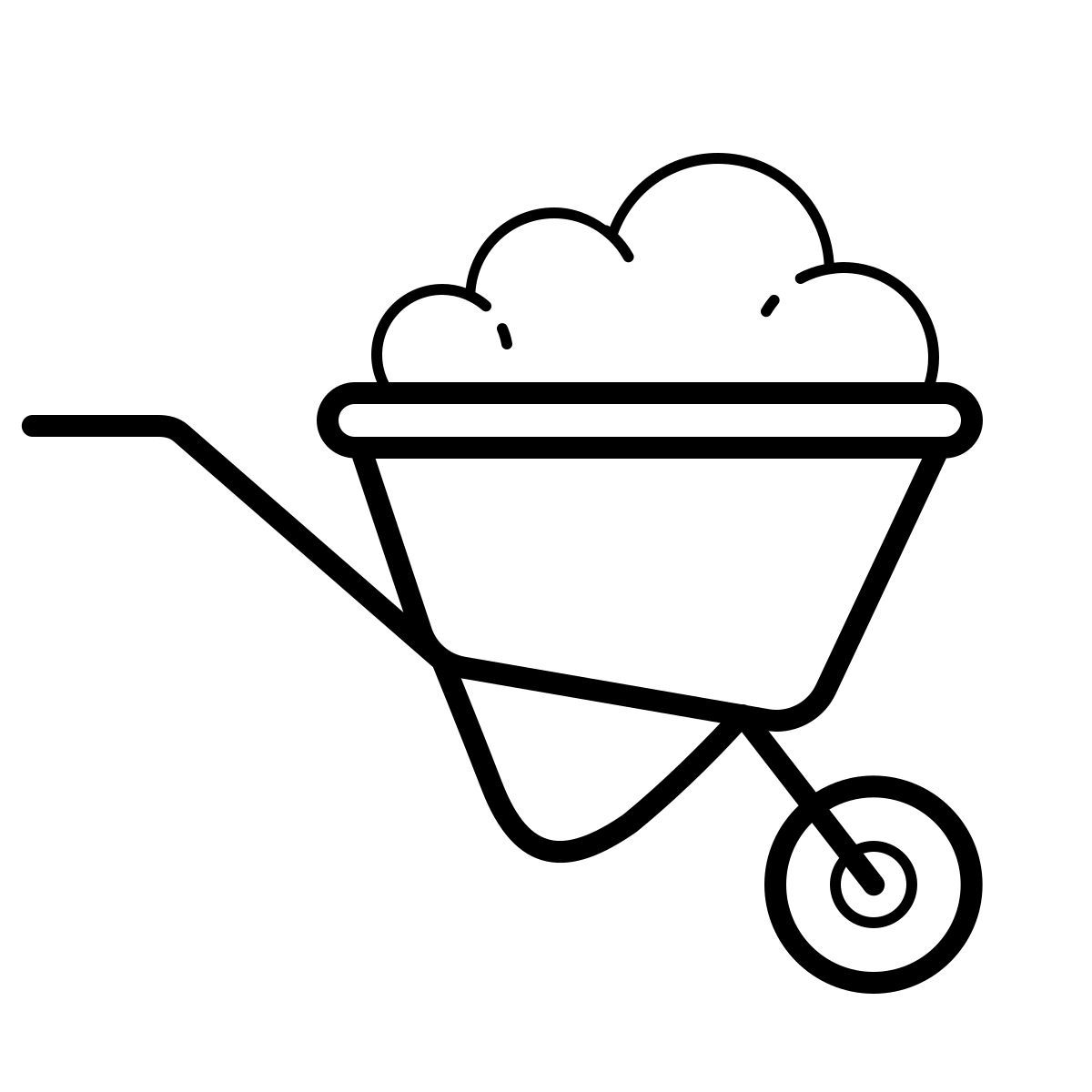 outline hand drawn style schubkarre icon