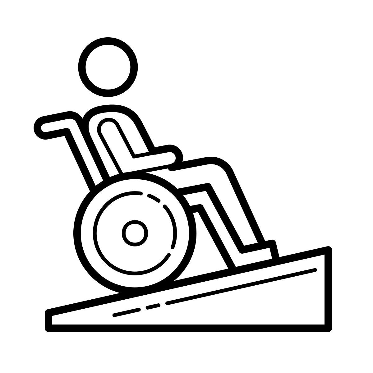 outline hand drawn style wheelchair ramp icon