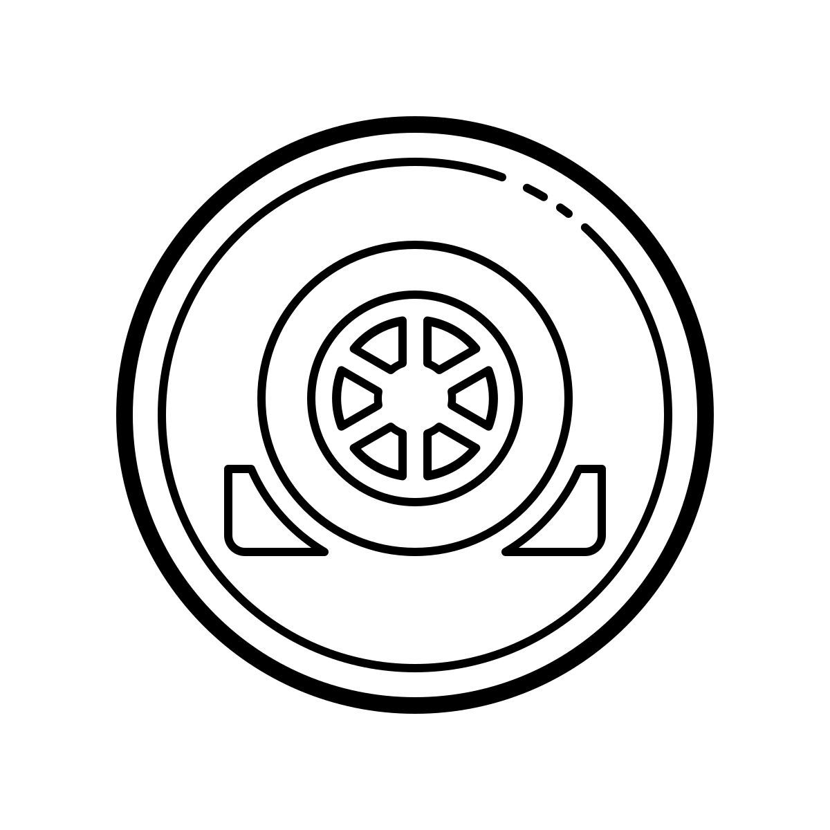 outline hand drawn style stopper icon