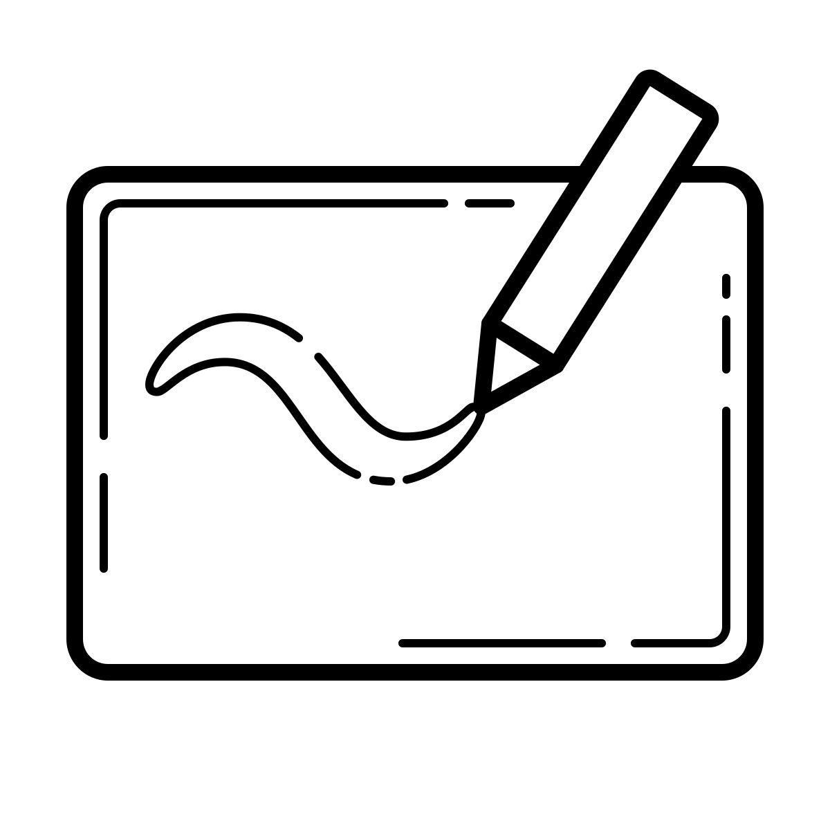 outline hand drawn style tableau blanc icon