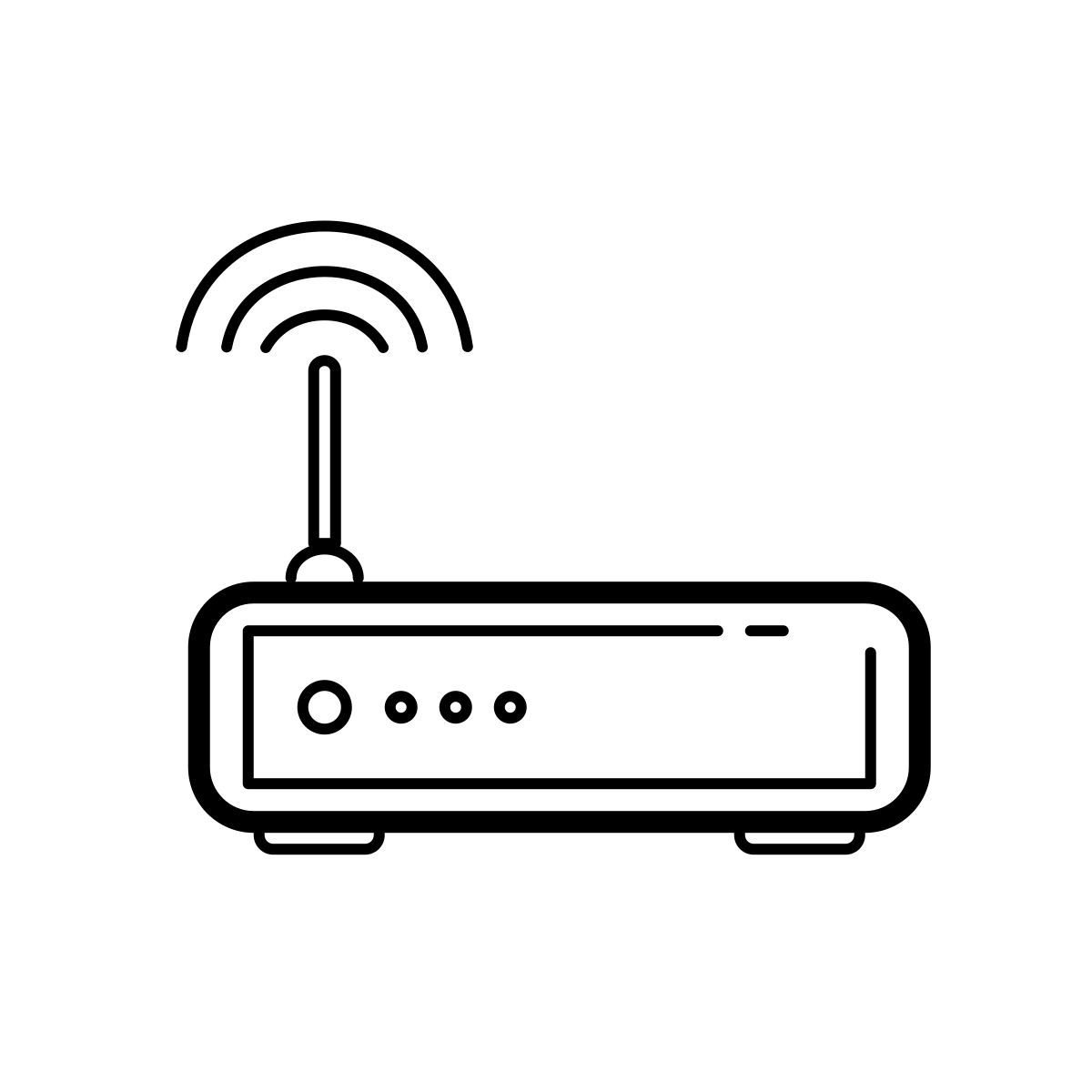 outline hand drawn style wi fi router icon
