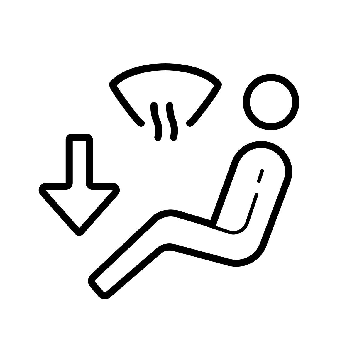 outline hand drawn style 挡风玻璃除霜器和脚踏板 icon