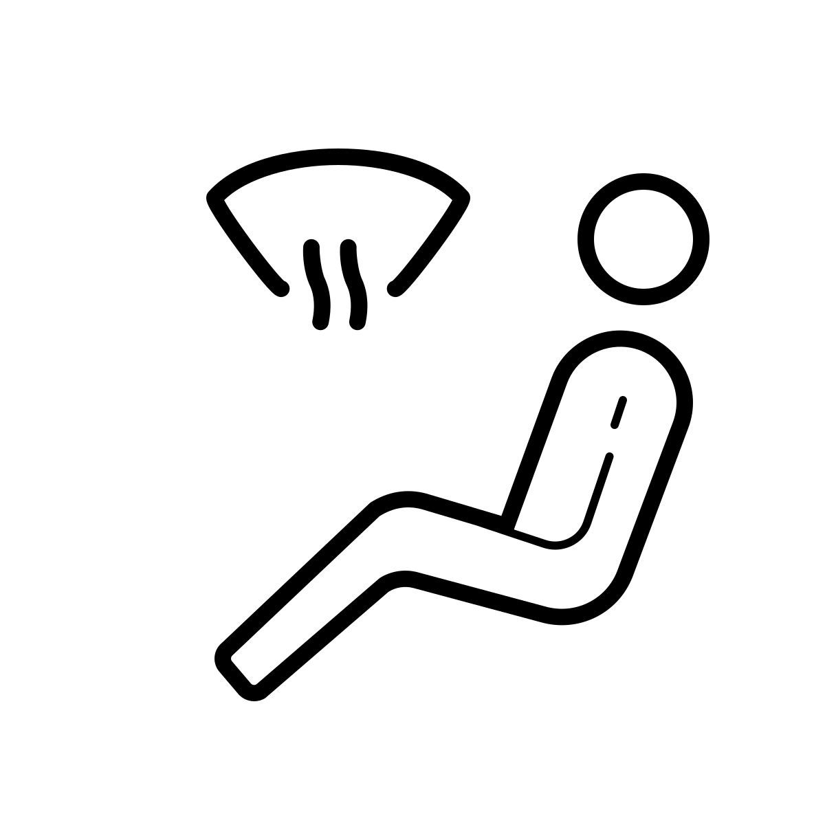 outline hand drawn style 挡风玻璃除霜器 icon