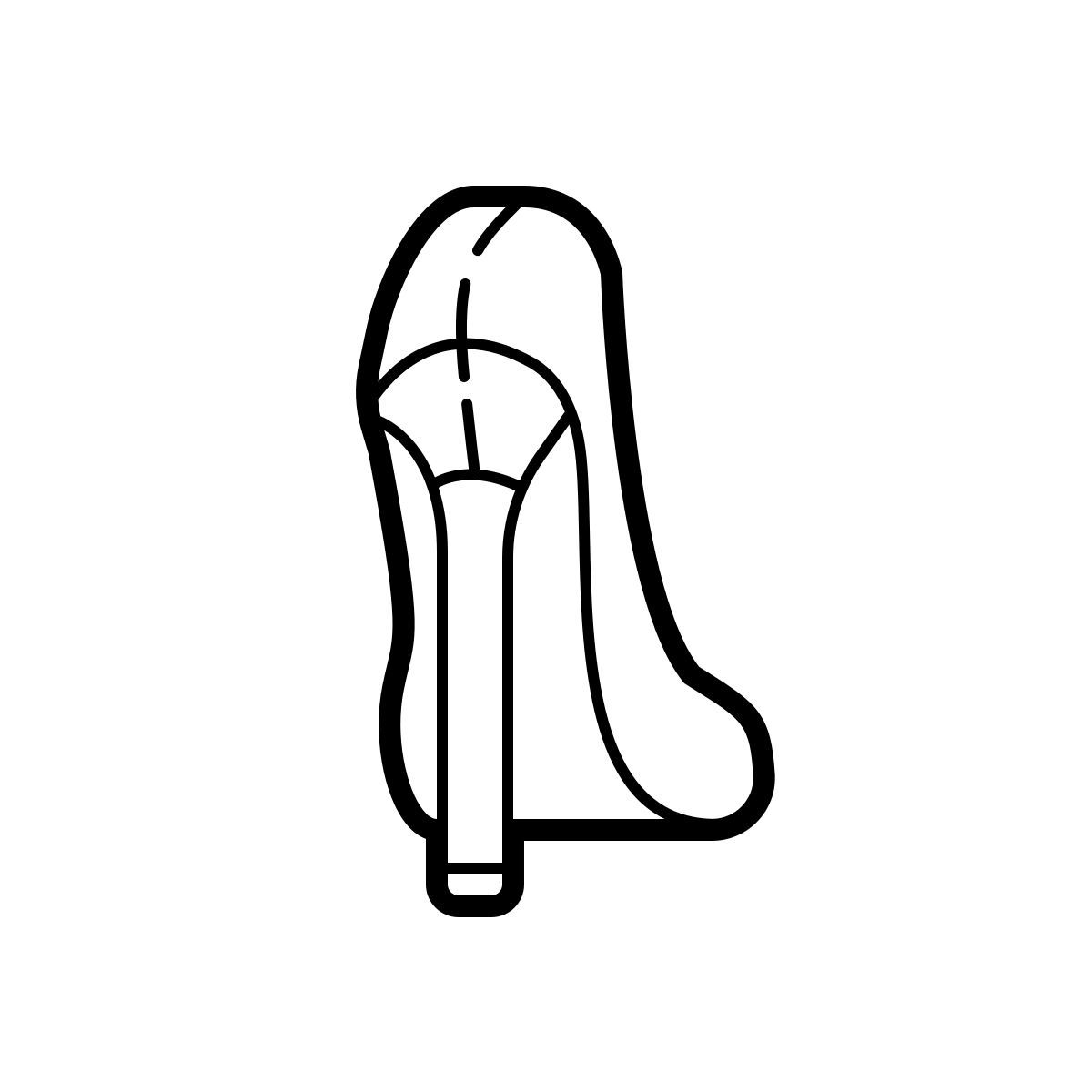 outline hand drawn style 女鞋后视图 icon