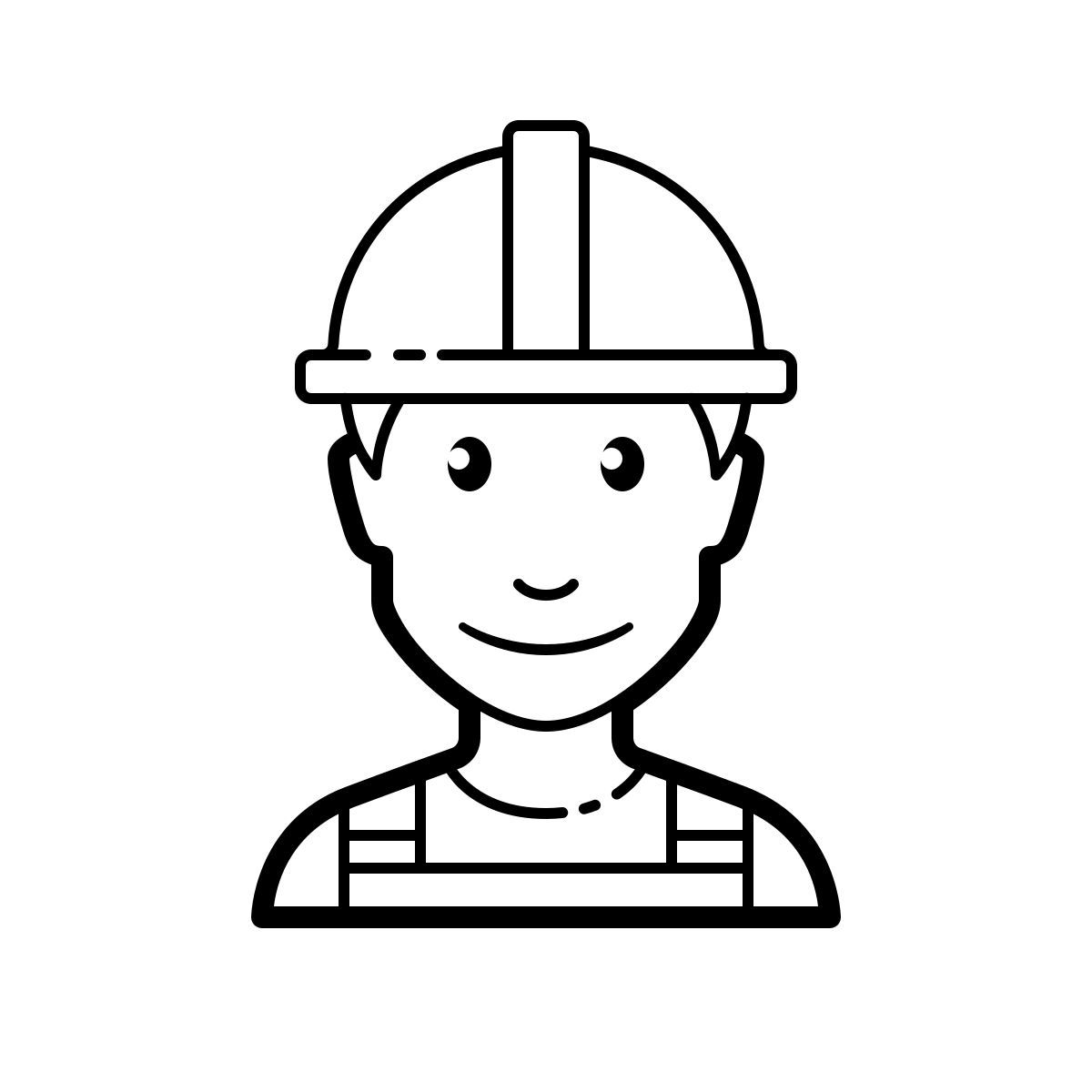 outline hand drawn style worker icon