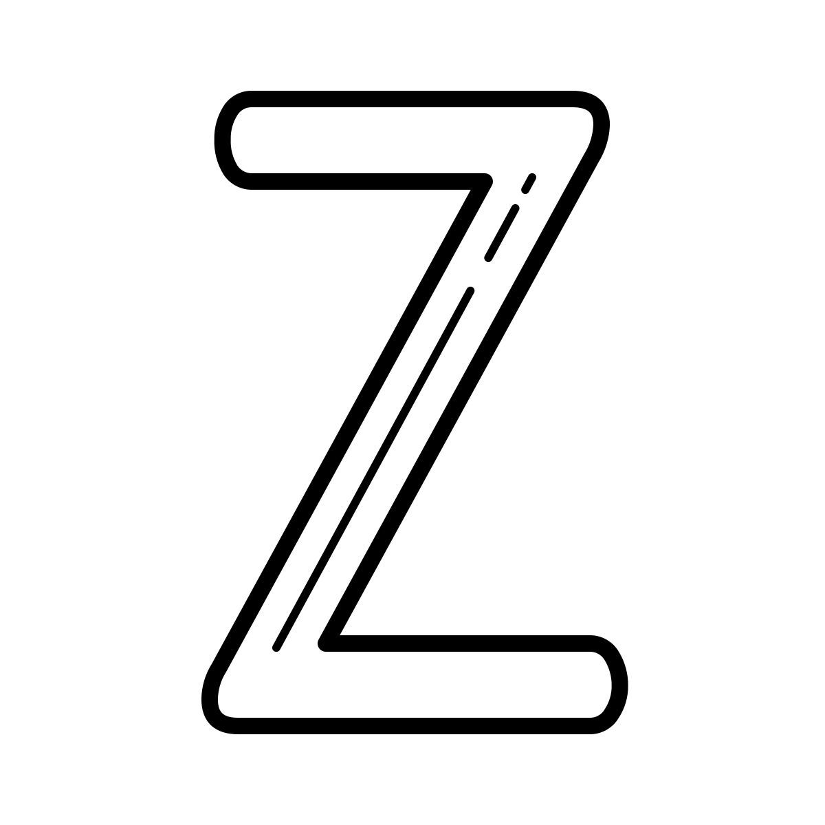 outline hand drawn style z icon