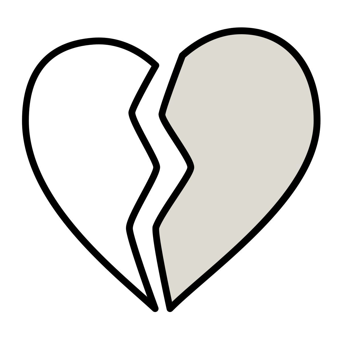 icon corazón roto claude hand drawn style